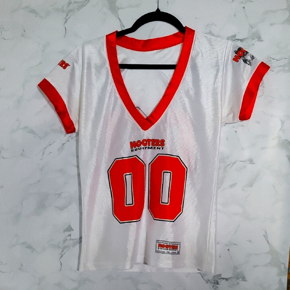 VINTAGE 90's Hooters Jersey Low Cut Baby Tee Jersey Rare Shirt